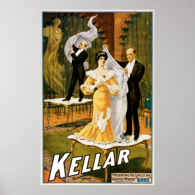 Vintage Kellar Greatest Wonder "Gone" Poster (Front)
