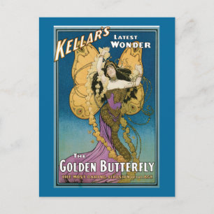 Vintage Kellar's The Golden Butterfly Postcard