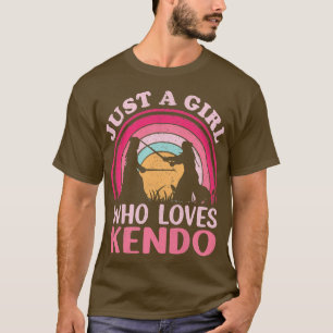 Vintage Kendo Martial Arts Just A Girl Who Loves K T-Shirt