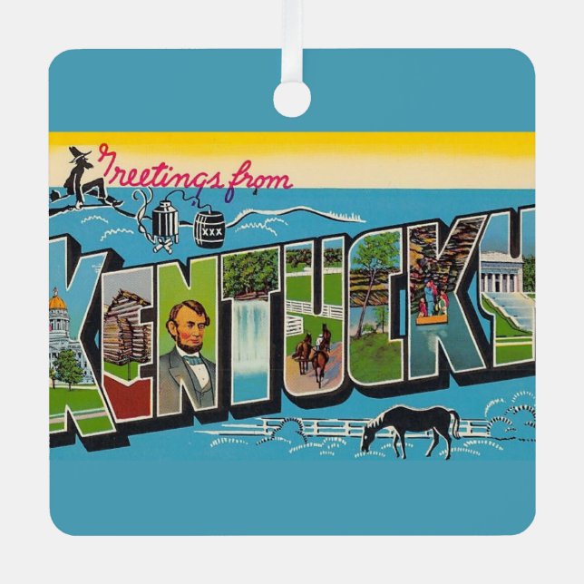 Vintage Kentucky  Metal Tree Decoration (Front)