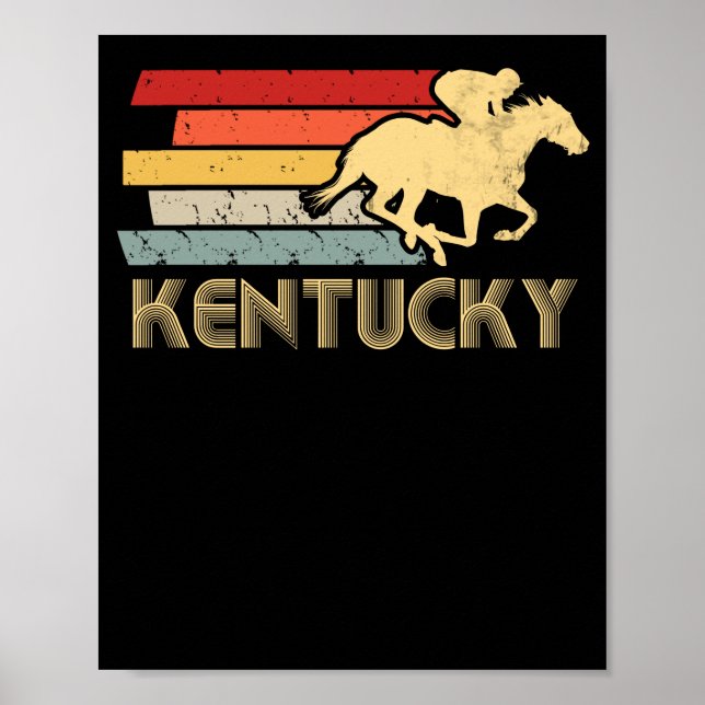 Vintage Kentucky Retro Horse Racing Derby Poster (Front)