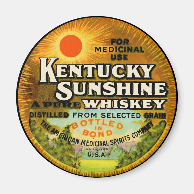 Vintage Kentucky Whiskey Label Magnet (Front)