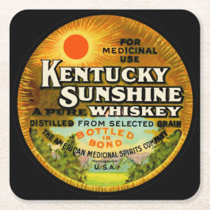 Vintage Kentucky Whiskey Label Square Paper Coaster