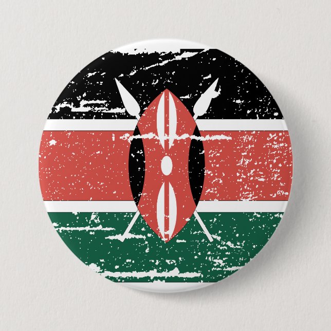 Vintage Kenya Flag 7.5 Cm Round Badge (Front)