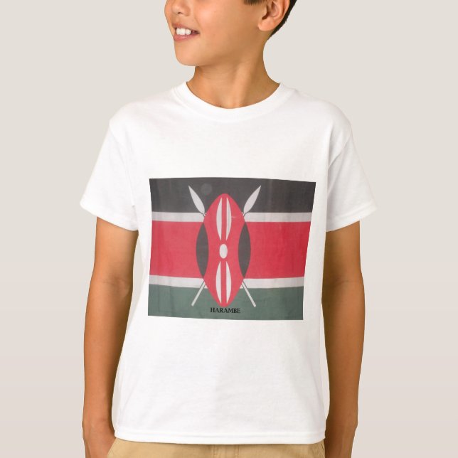 Vintage Kenya Flag Harambe Design T-Shirt (Front)