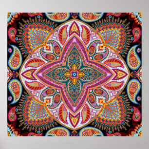 Vintage Kerchief Ornamental Pattern Poster