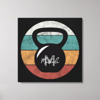 Vintage kettlebell custom monogram name initial