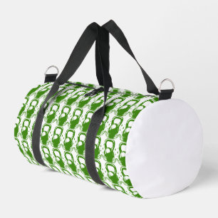 Vintage Kettlebell Laurel Wreath Gym Forest Green Duffle Bag