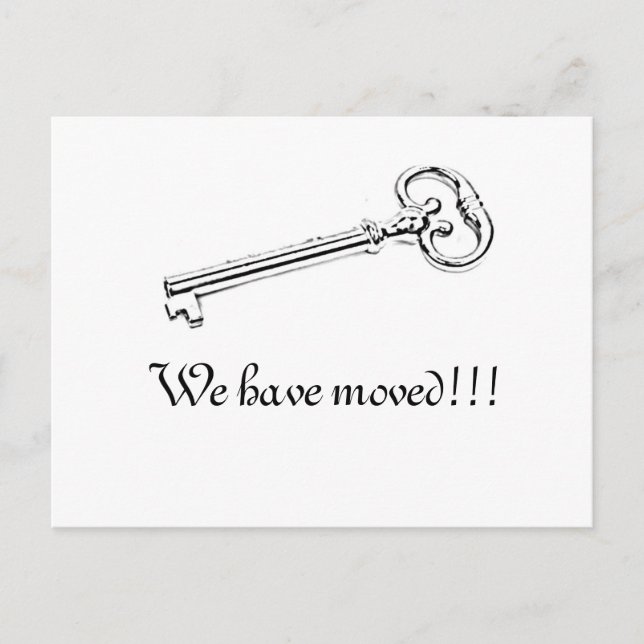 vintage key announcement postcard (Front)