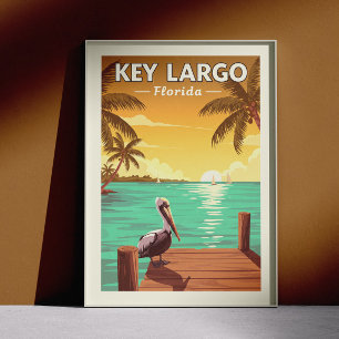 Vintage Key Largo Florida Poster