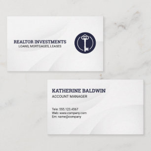 Vintage Key Logo Real Estate Business Card