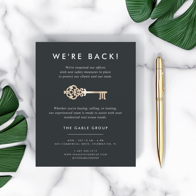 Vintage Key | Real Estate Business Reopening Flyer (Creator Uploaded)