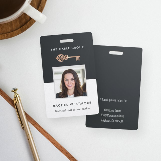 Vintage Key | Real Estate Employee Photo ID Badge (Creator Uploaded)