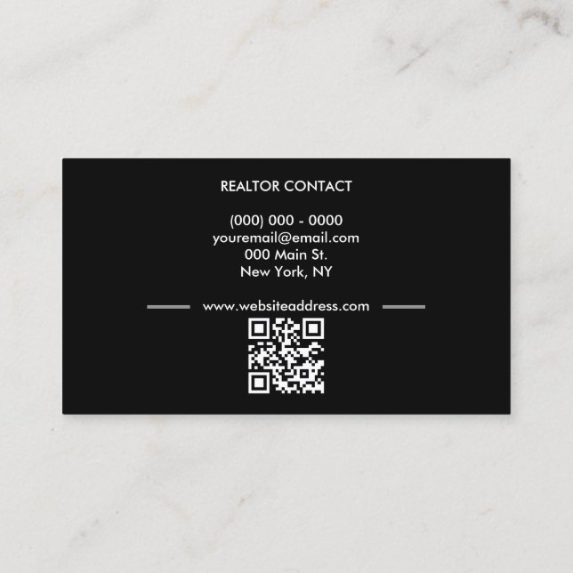 Vintage Key Real Estate qr code Business Card (Back)
