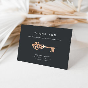 Vintage Key Realtor or Real Estate Business Thank You Card