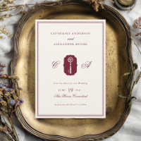 Vintage Key Red Romantic Classic Wedding