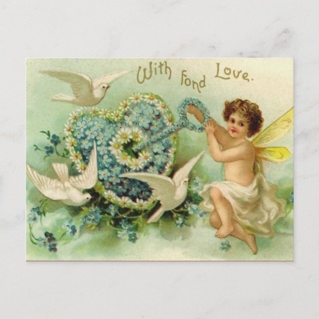 Vintage Key To My Heart Postcard (Front)