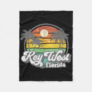 Vintage Key West Florida Keys Retro 70's Beach Vac Fleece Blanket