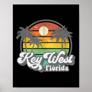 Vintage Key West Florida Keys Retro 70's Beach Vac Poster