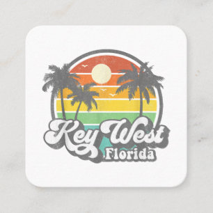Vintage Key West Florida Keys Retro 70's Beach Vac Square Business Card