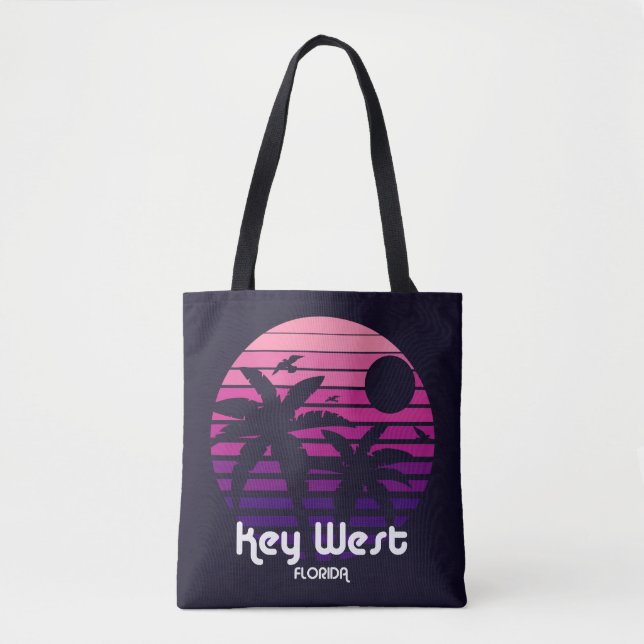 Vintage Key West Florida Tote Bag (Front)