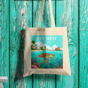 Vintage Key West Florida Tote Bag