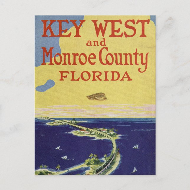 Vintage Key West Monroe County Florida Postcard (Front)