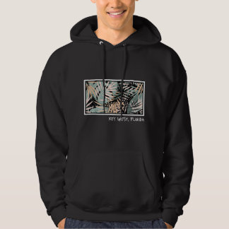 Vintage Key-West Palm Leaves Summer Beach Art Hoodie