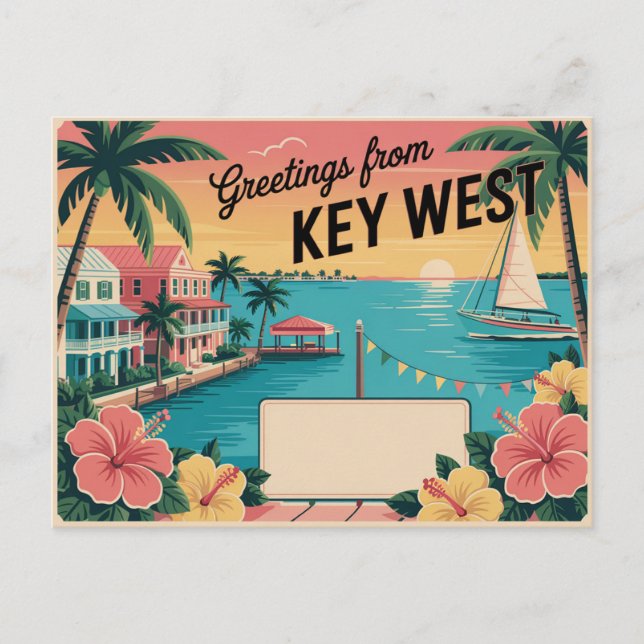 Vintage Key West Postcard | Greetings from (Front)