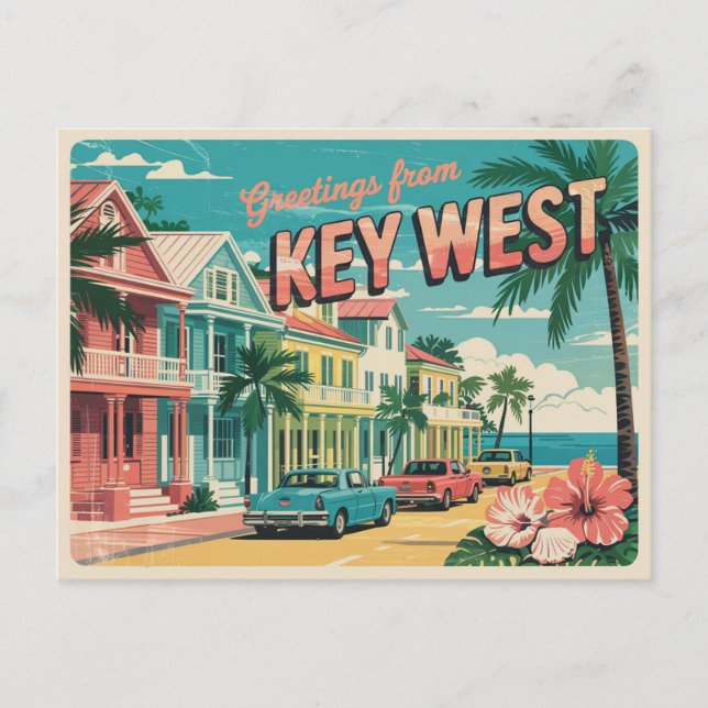 Vintage Key West Postcard | Greetings from (Front)