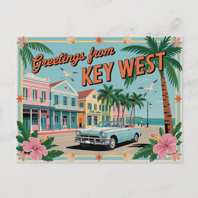 Vintage Key West Postcard | Greetings from (Front)