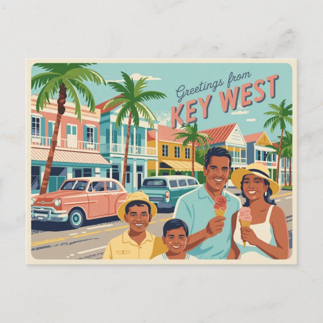 Vintage Key West Postcard | Greetings from (Front)