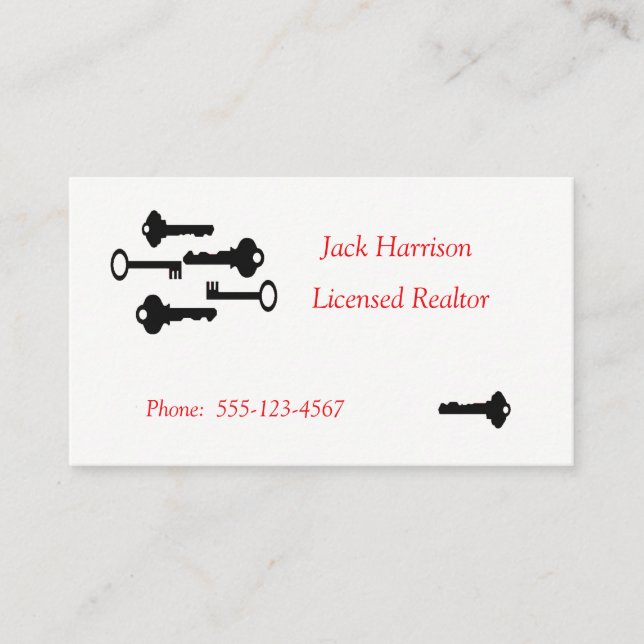 Vintage Keys Business Card (Front)