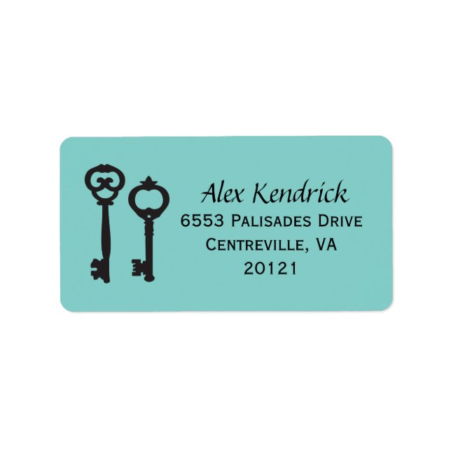 Vintage Keys Labels - Blue (Front)