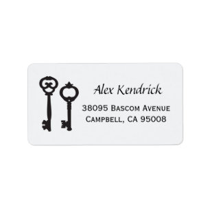 Vintage Keys Labels - White