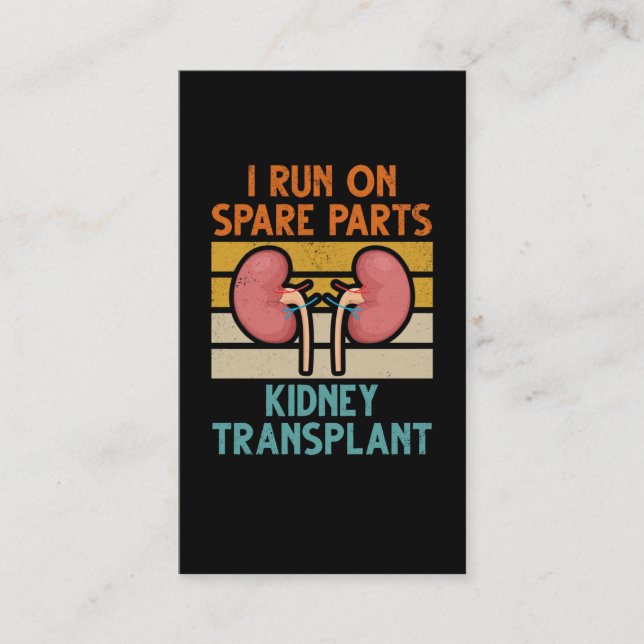 Vintage Kidney Transplant Spare Parts Business Card (Front)