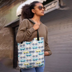 Vintage kids cars tote bag