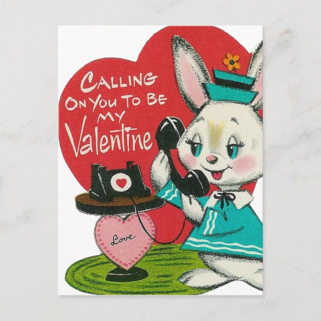 vintage kids valentine postcards (Front)
