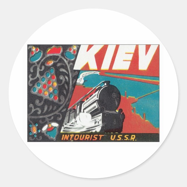 Vintage Kiev Ukraine Classic Round Sticker (Front)
