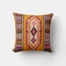Vintage Kilim Cushion: Handmade Yellow Pillows 