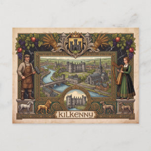 Vintage Kilkenny Ireland Heritage Celtic Postcard