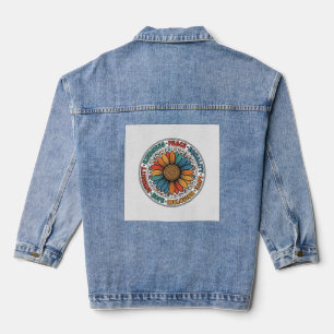 Vintage Kindness Peace Equality Flower Shirt_1 Denim Jacket