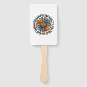 Vintage Kindness Peace Equality Flower Shirt_1 Hand Fan