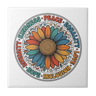 Vintage Kindness Peace Equality Flower Shirt_1 Tile