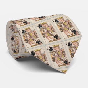 Vintage King of Clubs Playing Card (1889) Tie