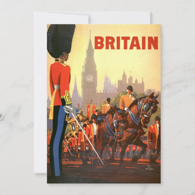 Vintage King's British Royal Guard Great Britain Invitation (Front)