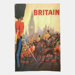 Vintage King's British Royal Guard Great Britain Tea Towel