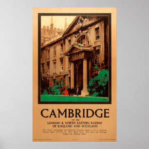 Vintage Kings College Cambridge Fred Taylor Travel Poster