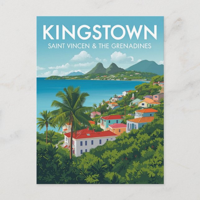 Vintage Kingstown Travel Postcard (Front)