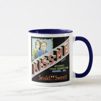 Vintage Kiss-me Seald Sweet Fruit Crate Label Mug